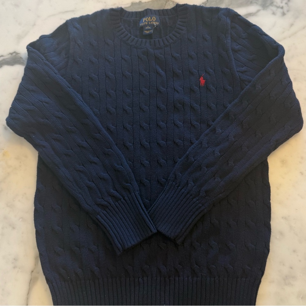NWOT Polo by Ralph Lauren Boys Navy Cable Knit Sweater